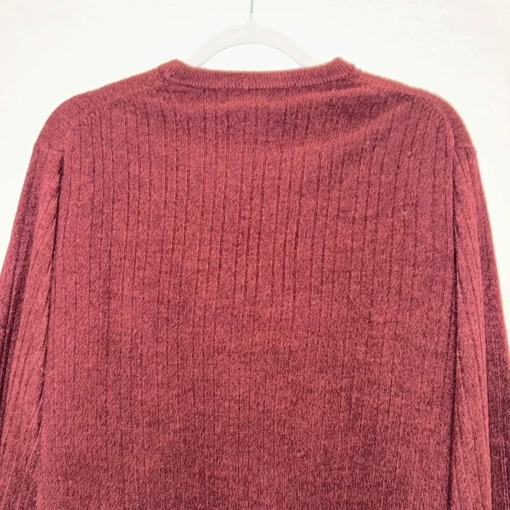 Dockers Men's L Pullover Crew Neck Sweater Cable Knit Burgundy Soft Preppy Look